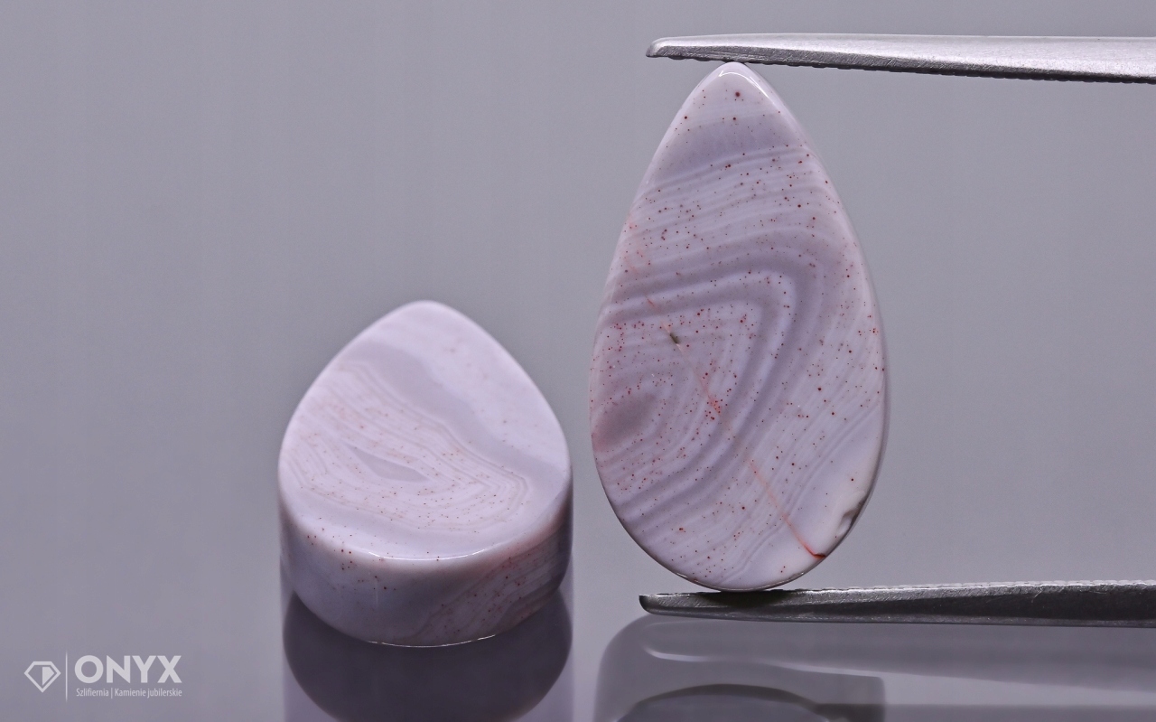Achát Botswana mělký Pár slza 17,5x10 mm