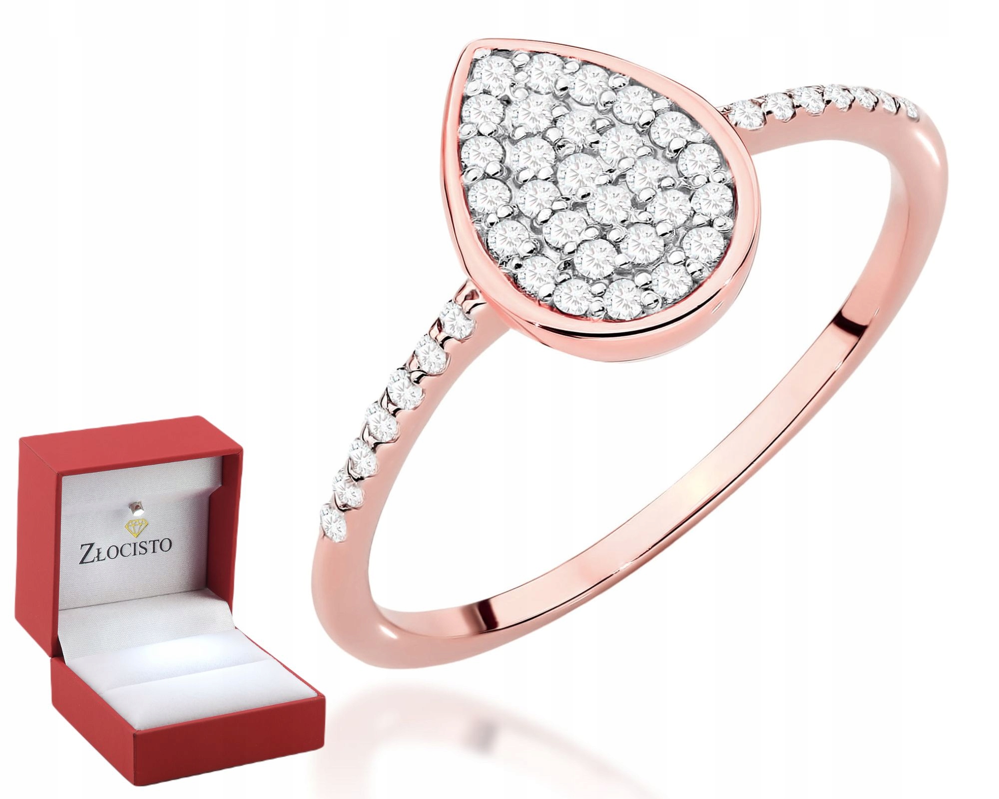 Zlatý Prstýnek Diamanty Růžové Zlato Gravírování Bonus 585 Dárek