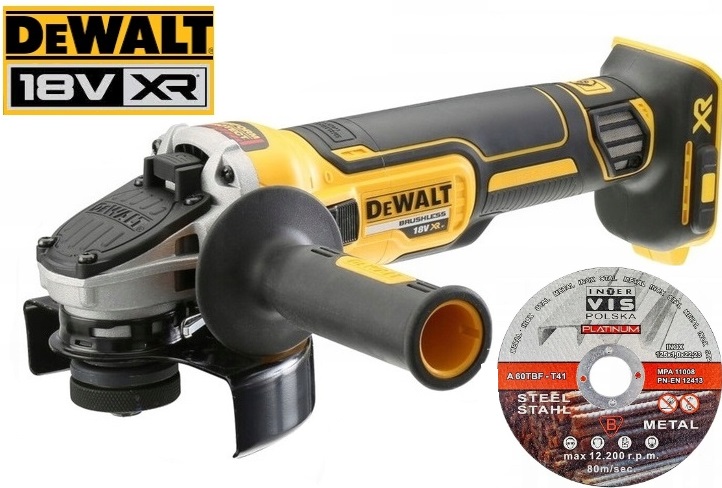 DeWALT Szlifierka Kątowa DCG405 Xr 125mm Aku 18V 5x Tarczki Inox