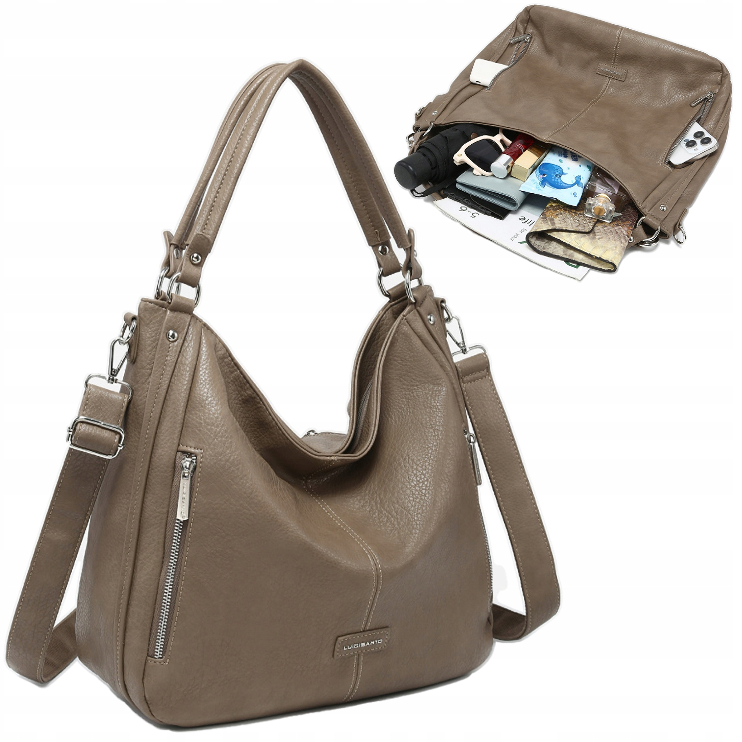 Dámská kabelka Elegantní a praktická, prostorná, béžová Eko kůže