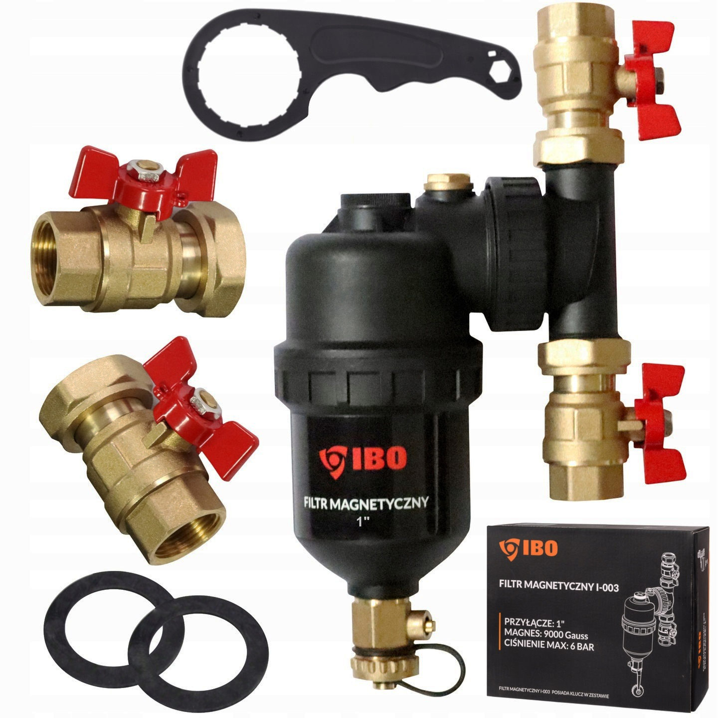 Odlučovač Nečistôt Magnetický Filter 1 Palec Ventily Kľúč Ibo 1" Solárny