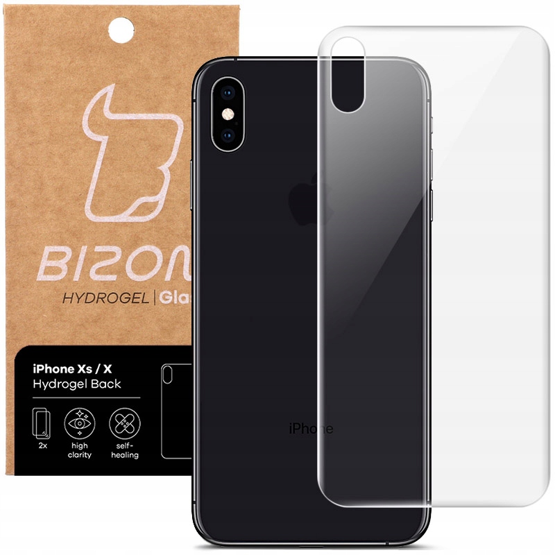 

Folia na tył do iPhone Xs/ X, Bizon Hydrożel, x2