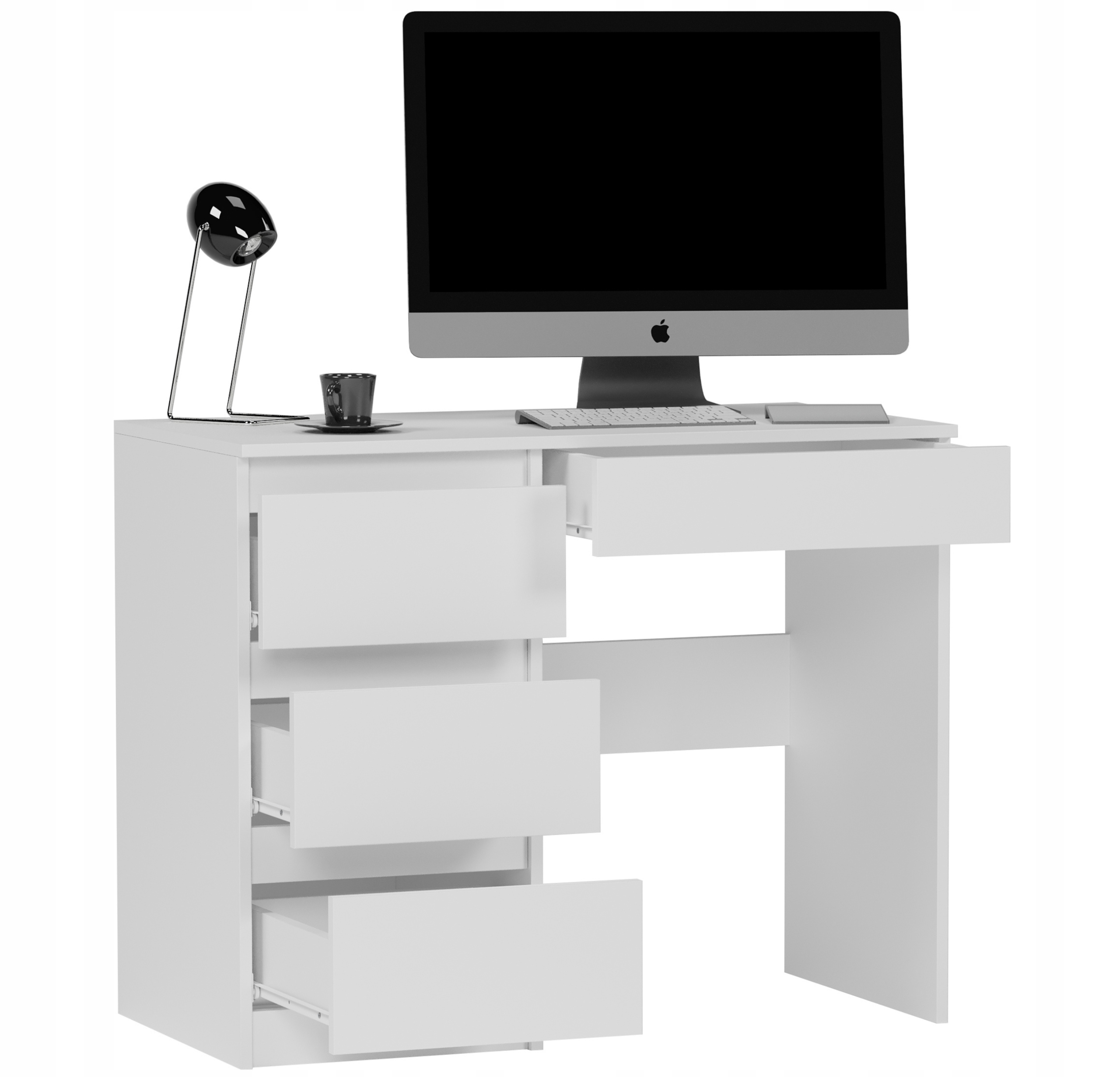 Meble Biurko komputerowe stolik 96cm białe N34