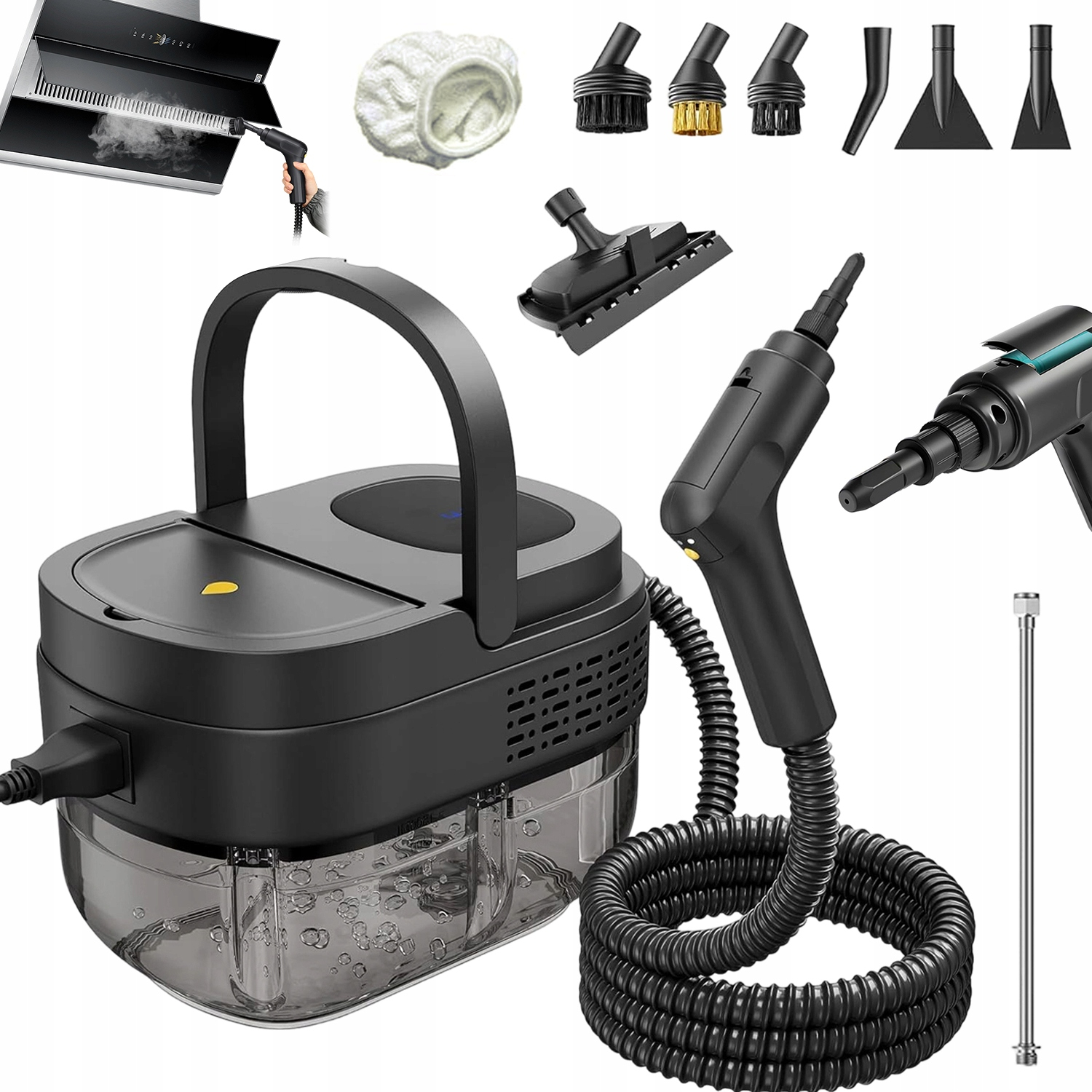 Parný Vysávač 2500 W Dlhý 1600 ML Pre Ťažko Dostupné Miesta