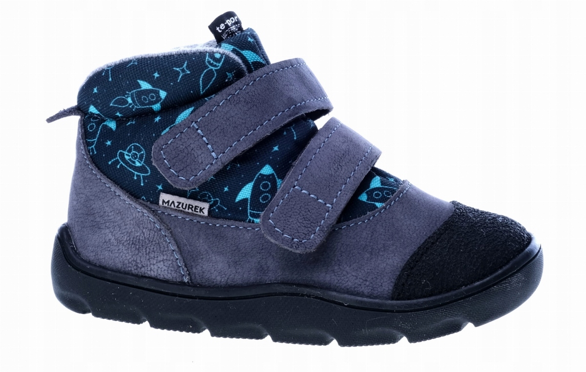 Trzewiki Mazurek Te-por 1369 Jeans Rocket barefoot na rzepy roz.19