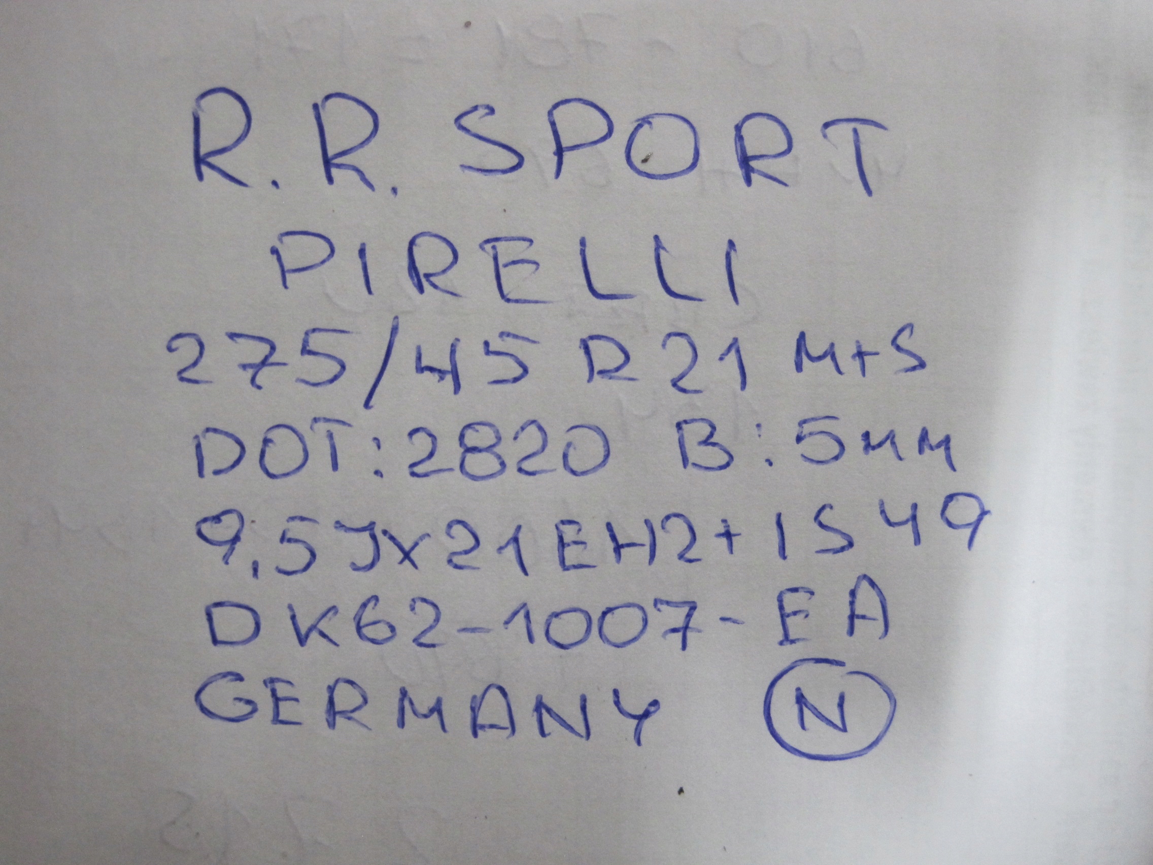 wheels discs tyres RANGE ROVER SPORT R21 M+S 20r