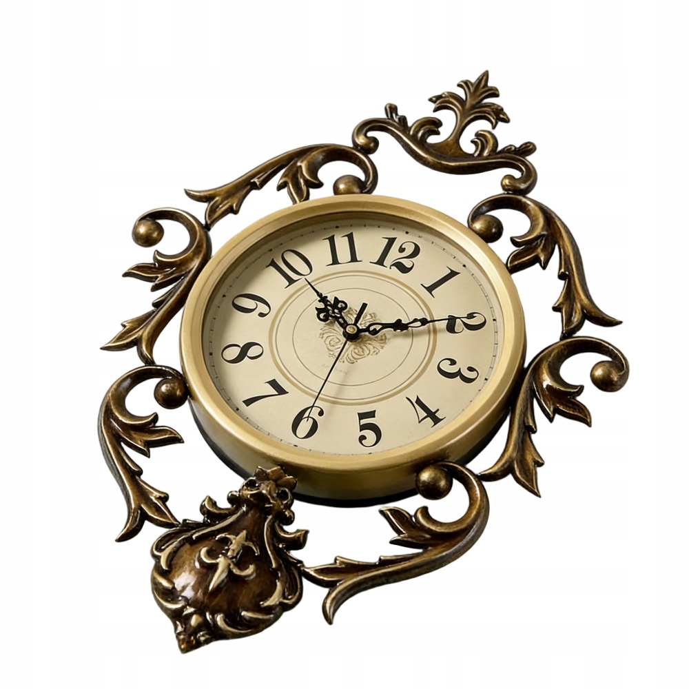 Veľké Efektné Zlaté Nástenné Hodiny 54x37,5 cm