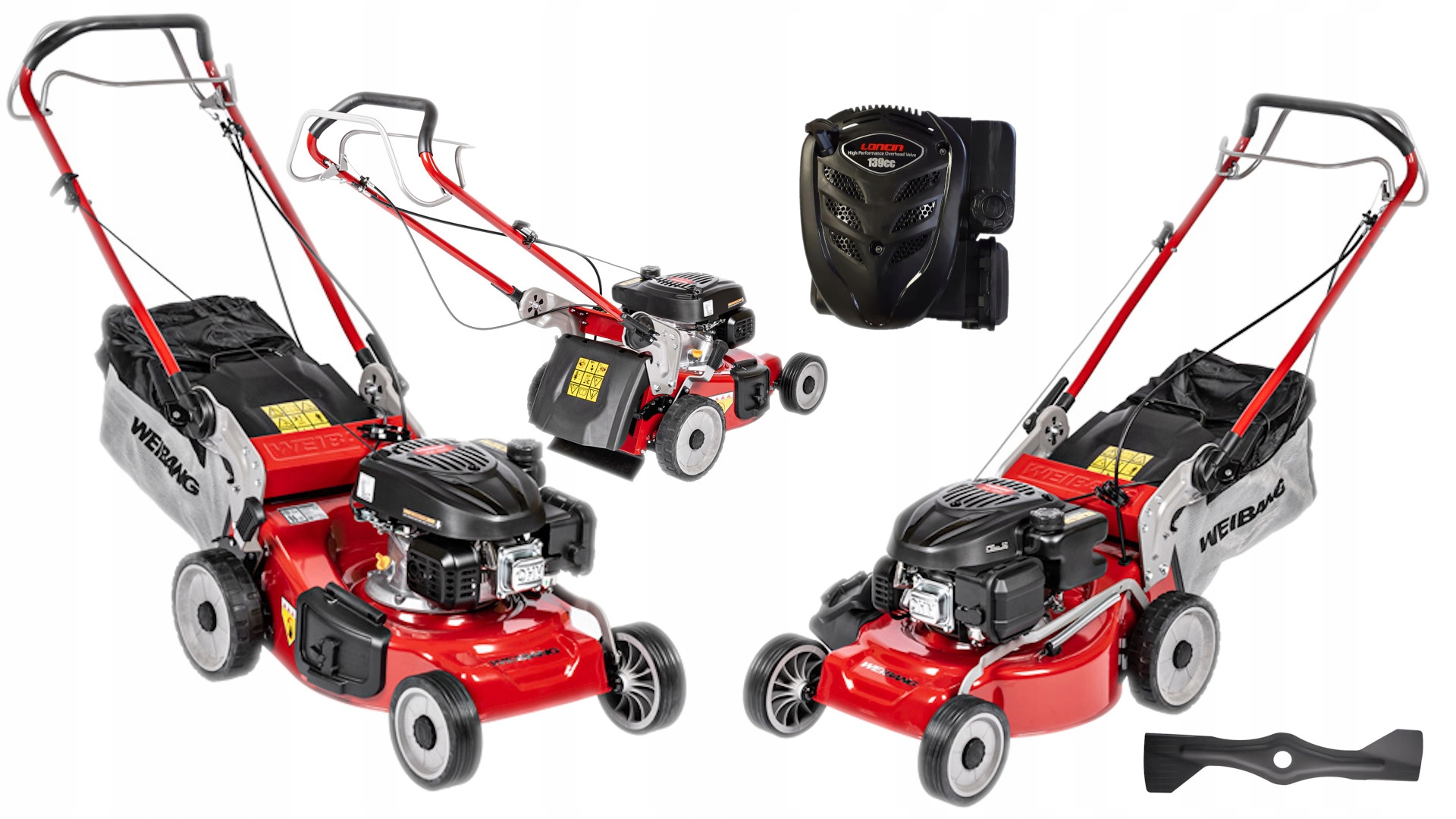 WB455SC 3w1 Weibang Kosiarka spalinowa z napędem 45cm silnik Loncin LC1P65