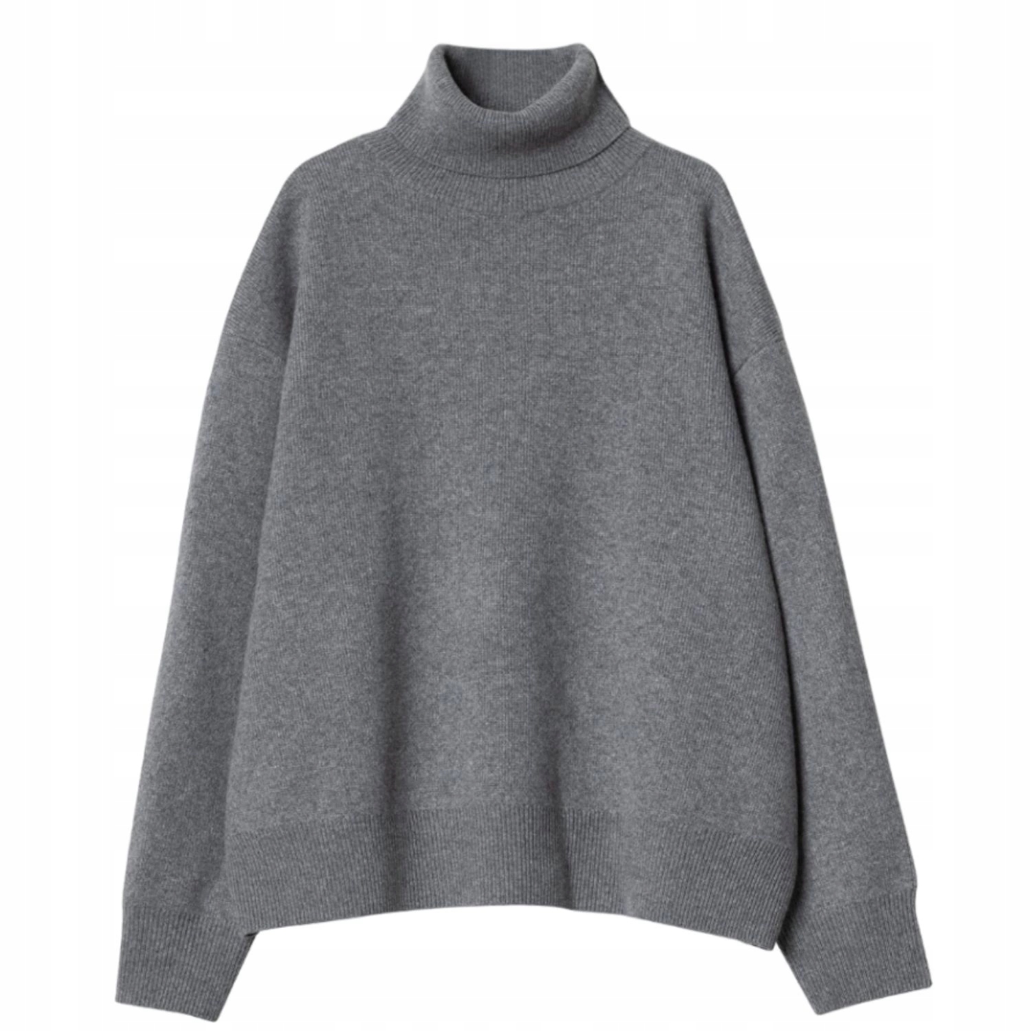 Dámský golfový svetr Delicatelove Kašmírová vlna oversize šedý měkký vel. M