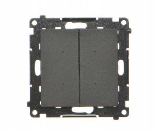 Simon 55 Elektronický spínač dvojitý čierny mat TEW2.01/149