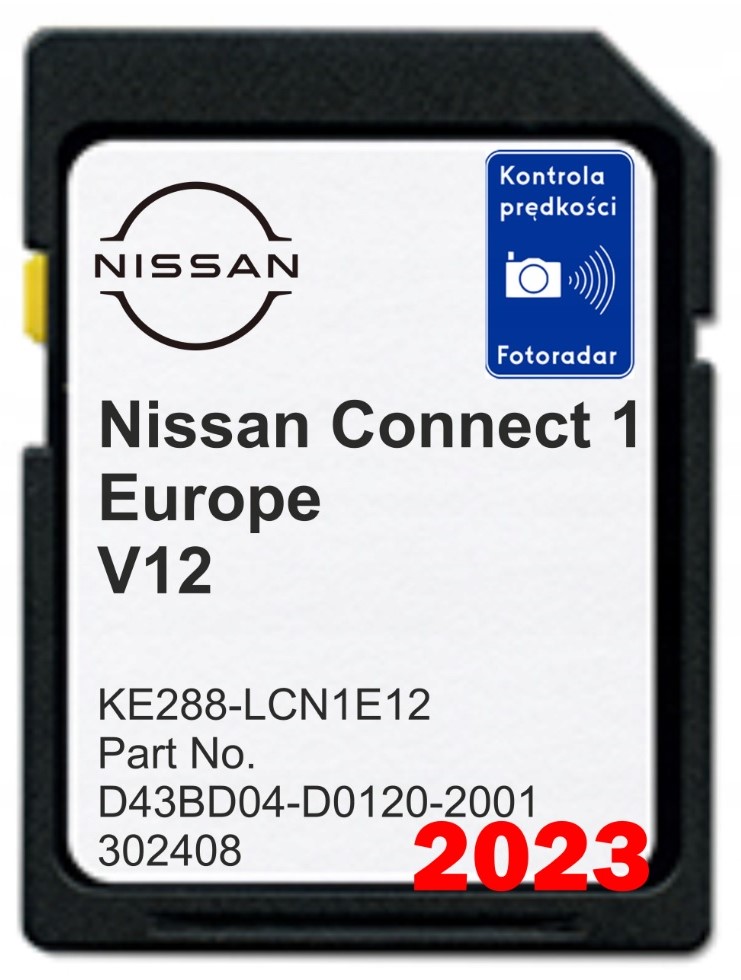 Nissan Connect 1 LCN1 V12 Mapy Europy 2022/2023 Radary (karta Sd)