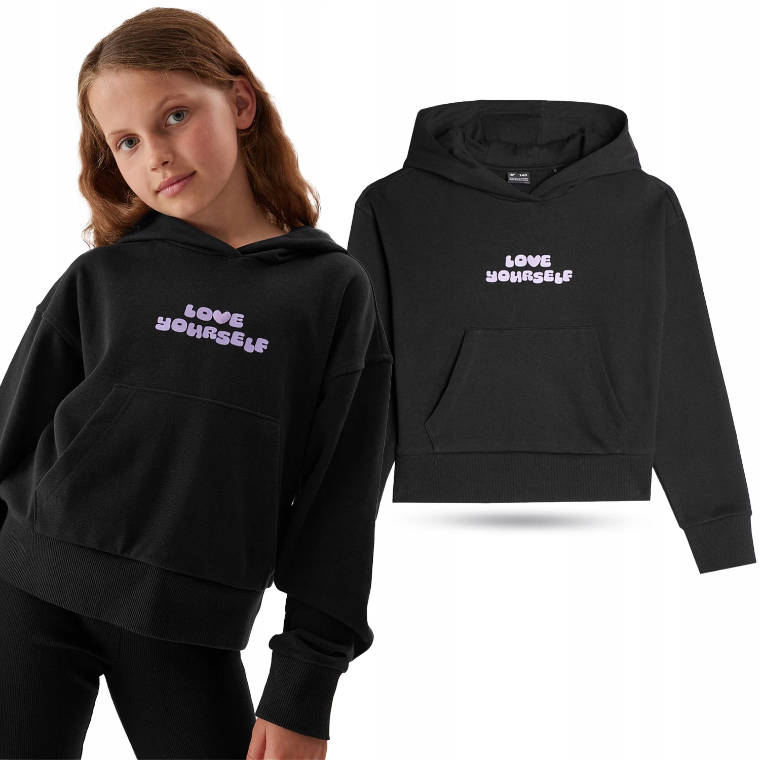 BLUZA DZIEWCZĘCA 4F DRESOWA Z KAPTUREM AW23F645 Marka 4F