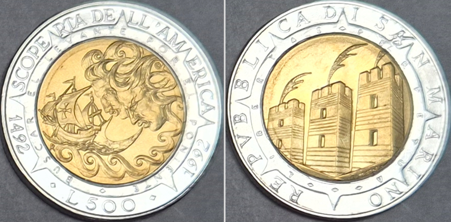 San Marino 500 lirów 1992r. KM 286