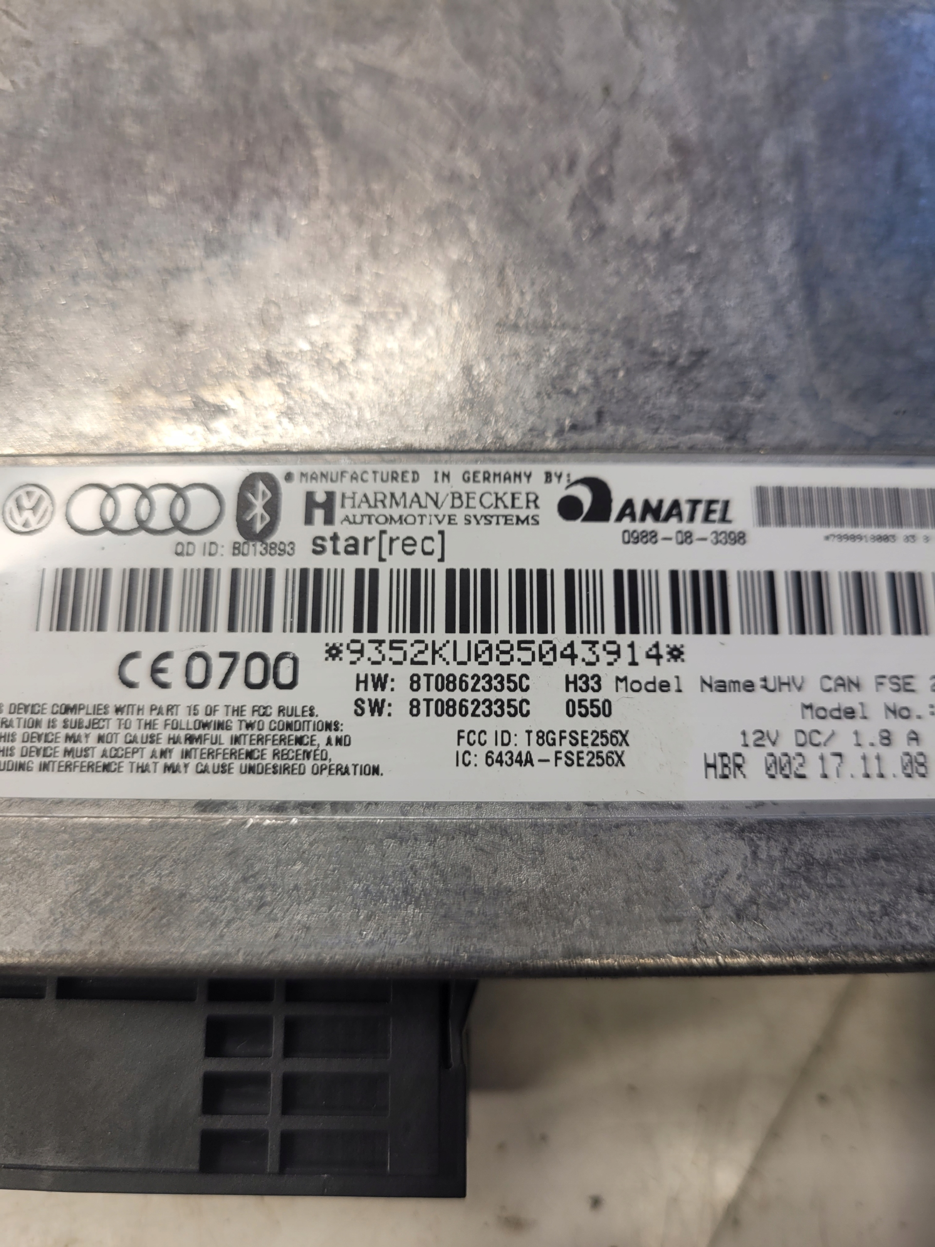 module control unit BLUETOOTH AUDI A4 B8 A5 8T0862335C 8T0862335C