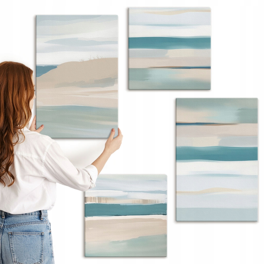 Vícedílná sada obrazů Galerie Abstraktní modré krajiny 4 kusy
