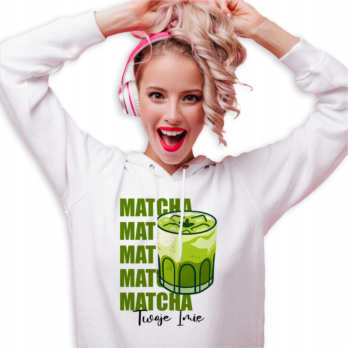 Mikina Bílá Módní Mikina pro milovnici Matchy Matcha Matcha Jméno S