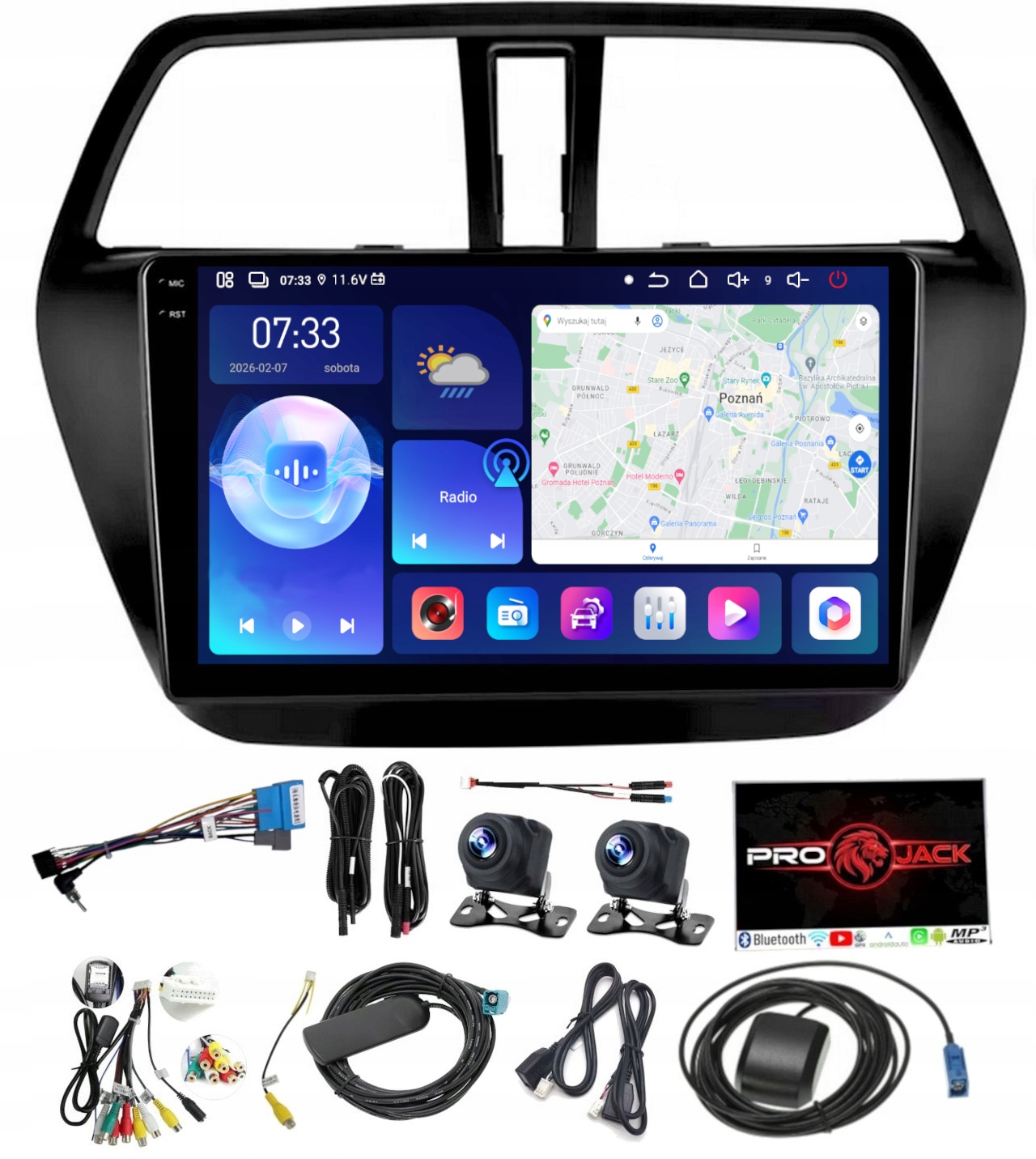Rádio Navigácia Carplay Android Suzuki S-cross 2013-2021 6GB Ram 128GB Pamäť Sim