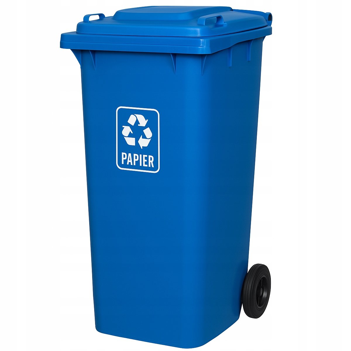 Mocny Kosz Na Śmieci Pojemnik Z Kółkami Hdpe Kubeł Na Odpady 240L Niebieski