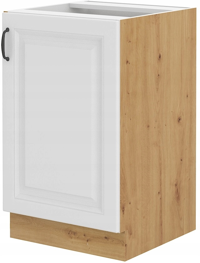 Kuchyňská skříňka stojící 50 pro zabudování dřezu, spodní. Bílá Dub Artisan.
