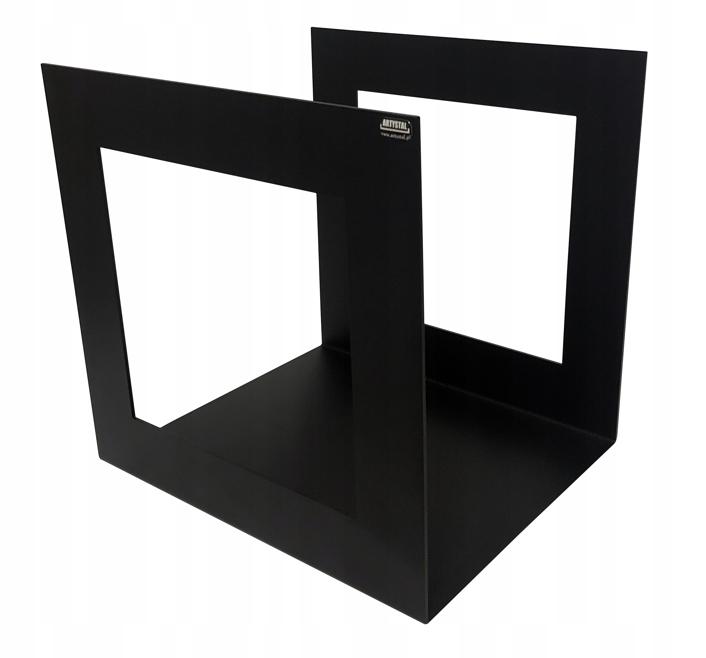 Stojak na płyty winylowe gramofon metalowy organizer winyl czarny duży Duży