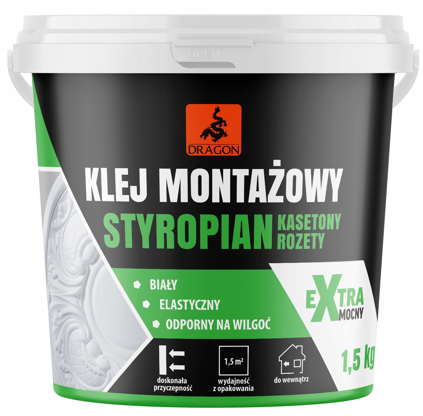 

Klej Montażowy Styropian Kasetony 1,5 Kg Dragon
