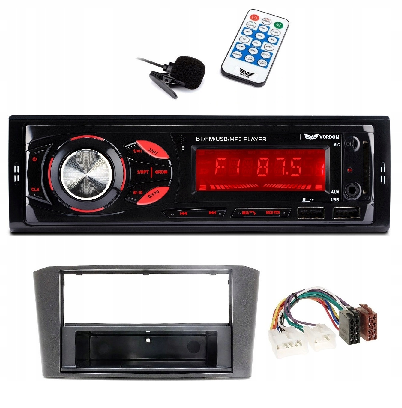 Autorádio Aux Usb MP3 Bluetooth Toyota Avensis T25 Vordon HT-179