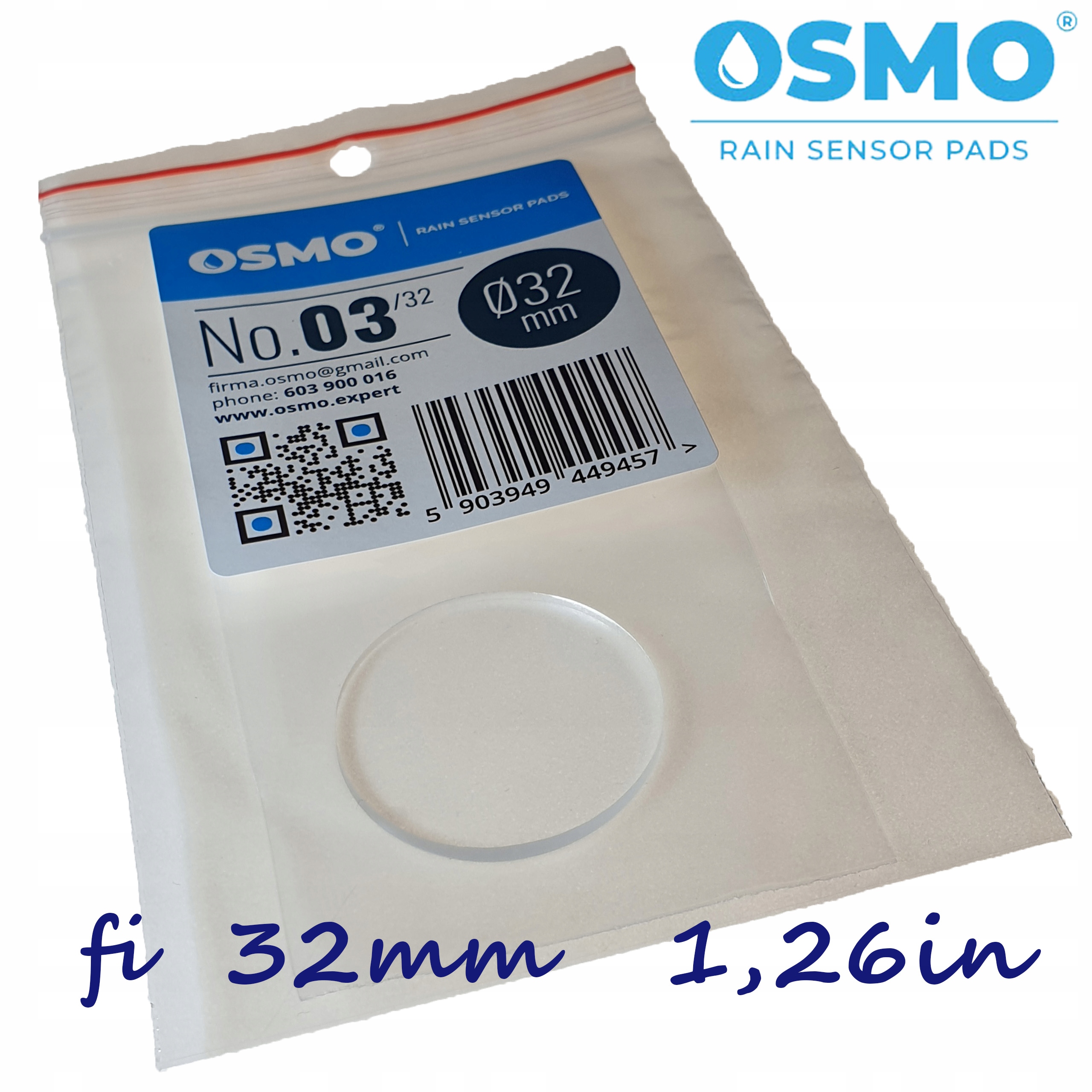

Podkładka Płytka Żel Czujnika Sensora Deszczu 32mm
