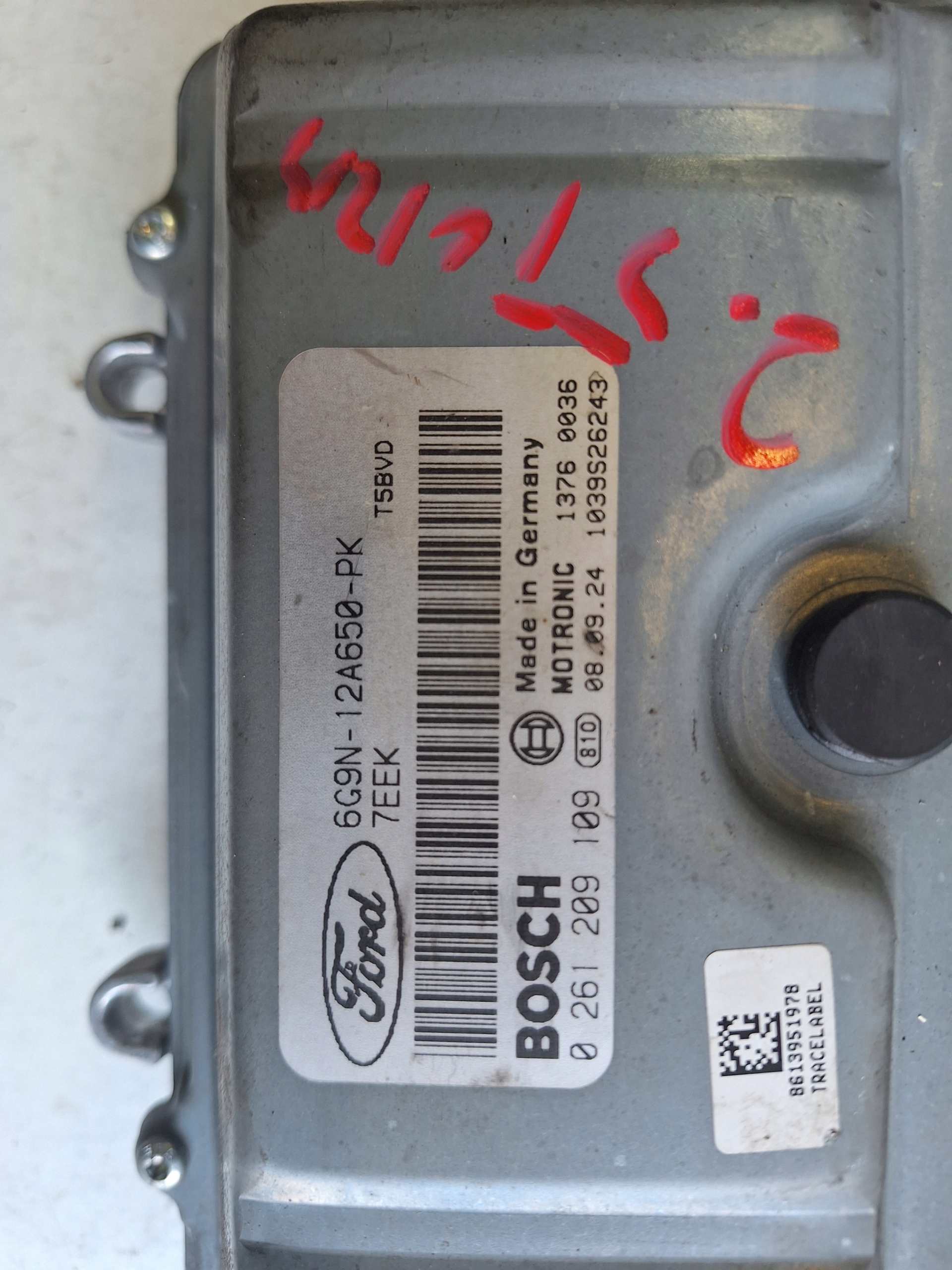 FORD computer control unit engine 6G9N-12A650-PK BOSCH 0261209109