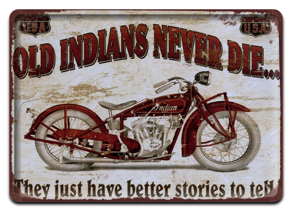 Indian Metalowy Szyld Plakat Retro Vintage #10093