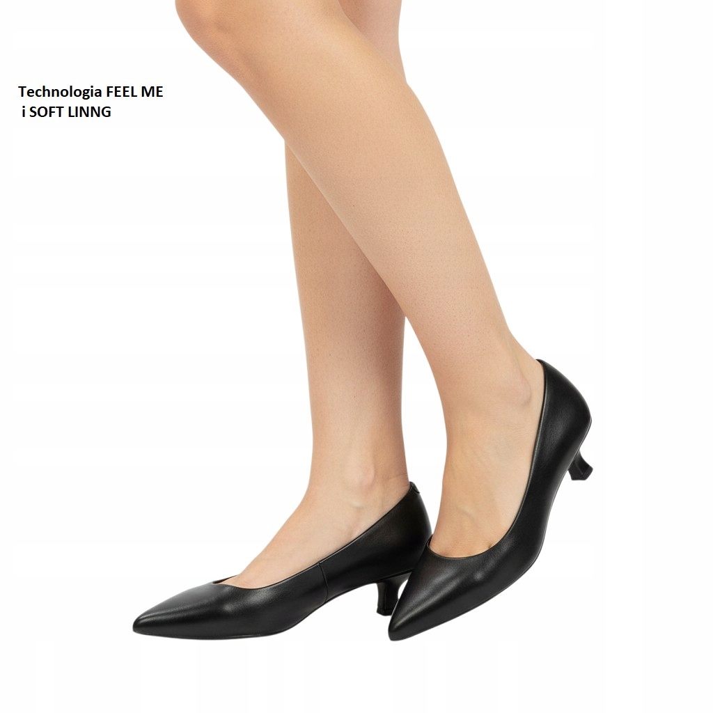 Marco Tozzi Lodičky Přírodní Kůže Elegantní Nízký Podpatek 41