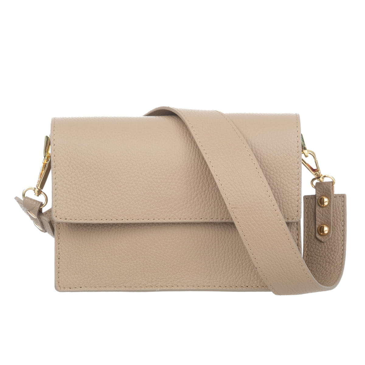 Malá kožená kabelka Vezze Frena Béžová