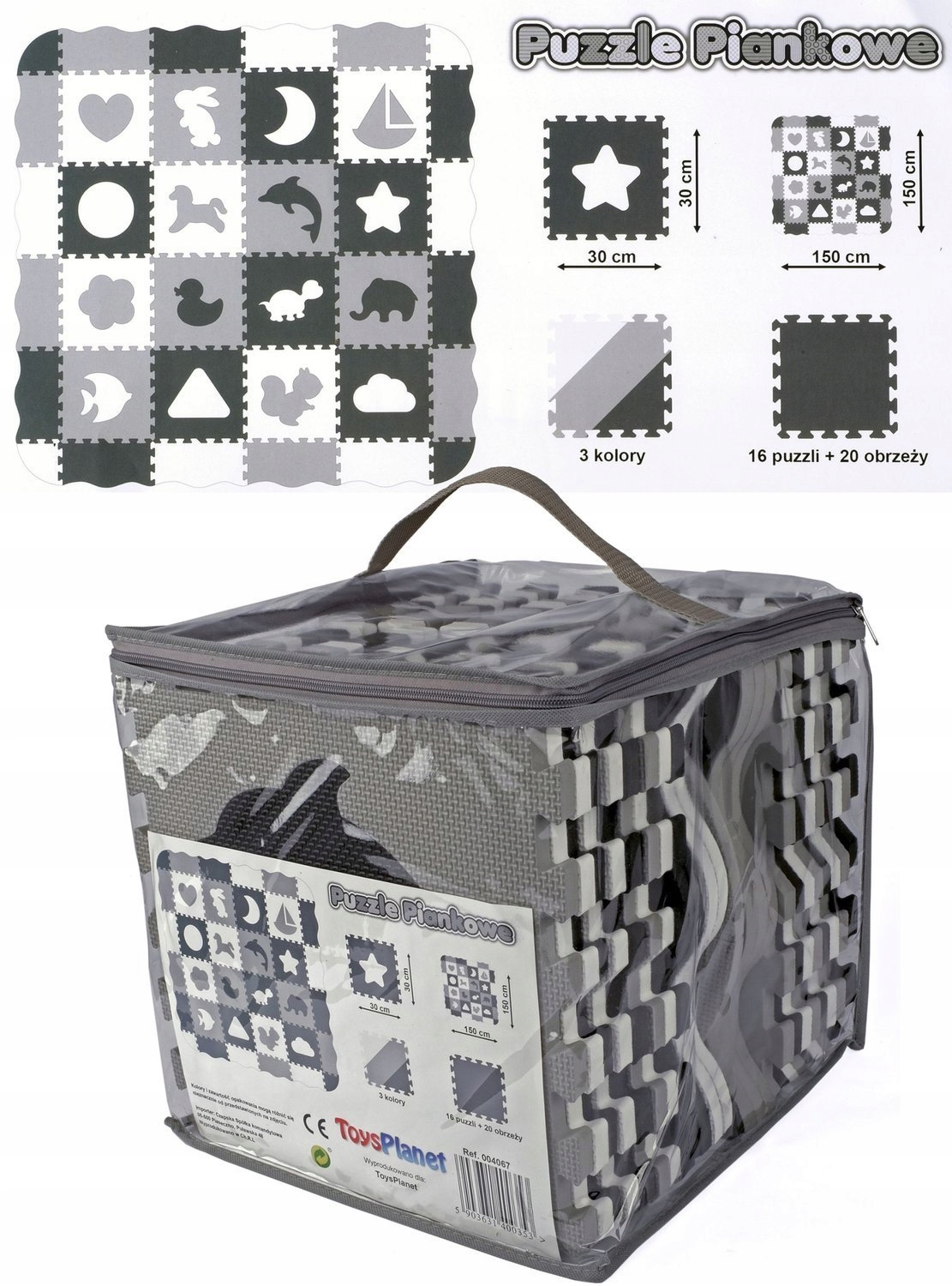 MATA EDUKACYJNA dla dzieci PUZZLE PIANKOWE GRUBA PIANKOWA KOJEC XXL Wysokość produktu 1 cm