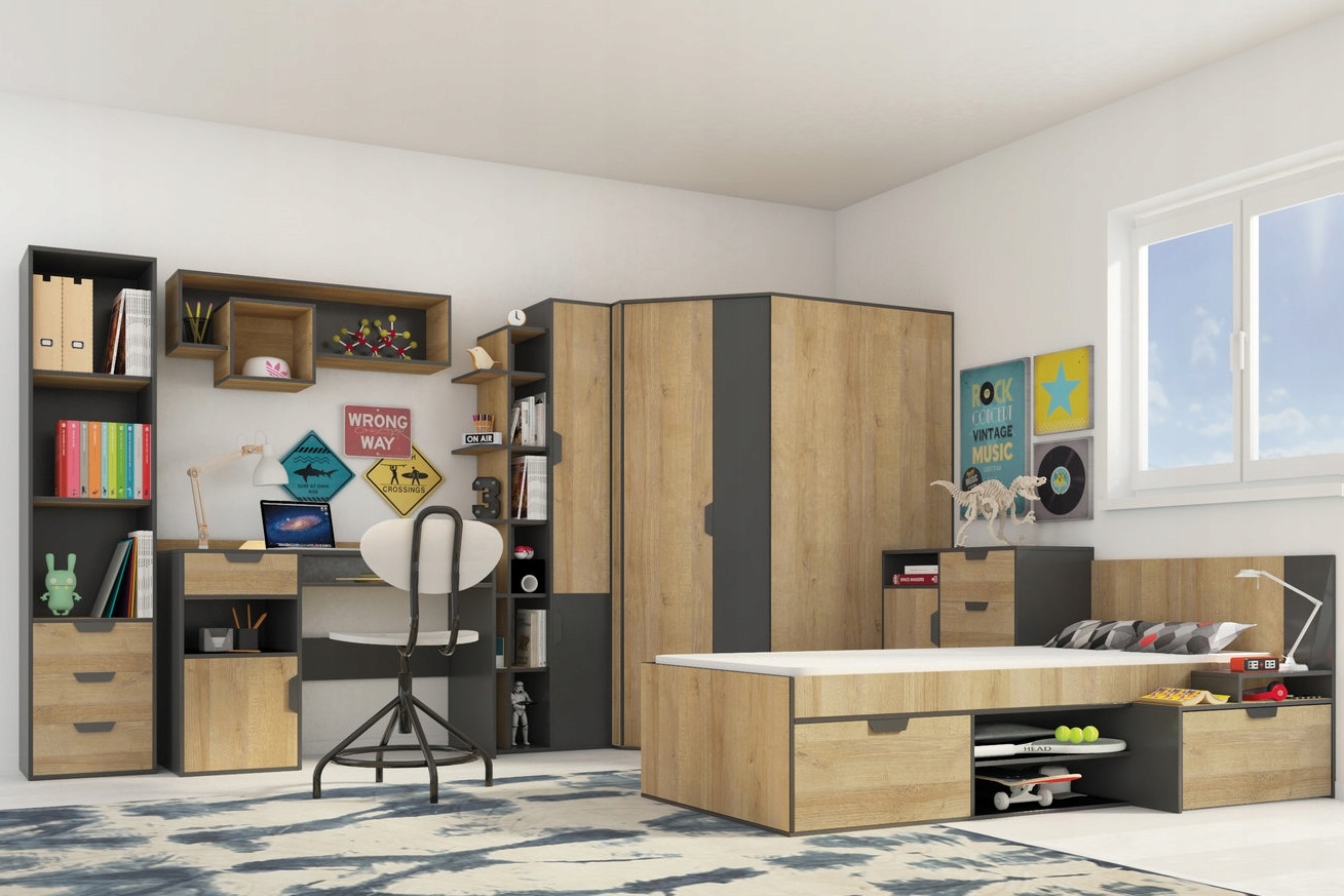 łóżko młodzieżowe stolik pojedyncze dzieci Nano 13 Marka Meblar