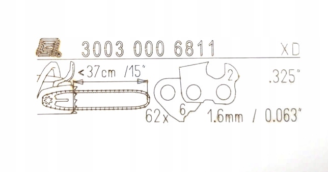 PROWADNICA STIHL ROLLOMATIC E .325 37CM 1,6MM 3003 008 6811 Marka Stihl