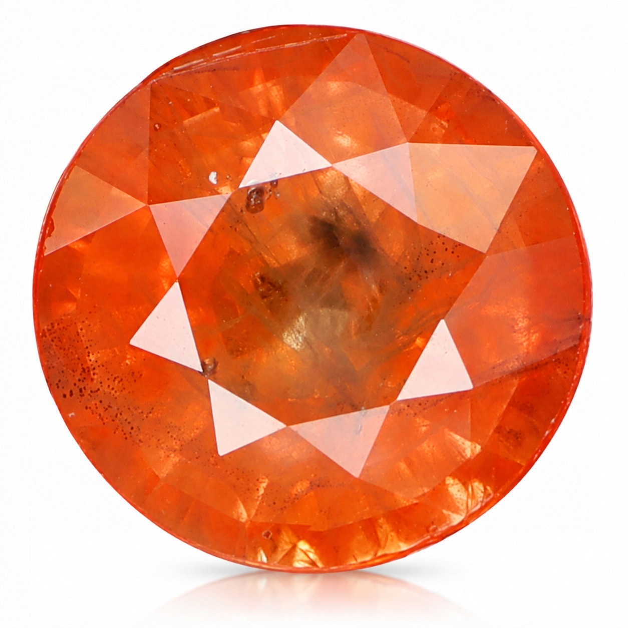 Přírodní safír 2.94 ct Oranžový Kulatý Tanzanie I1 certifikát Wbd