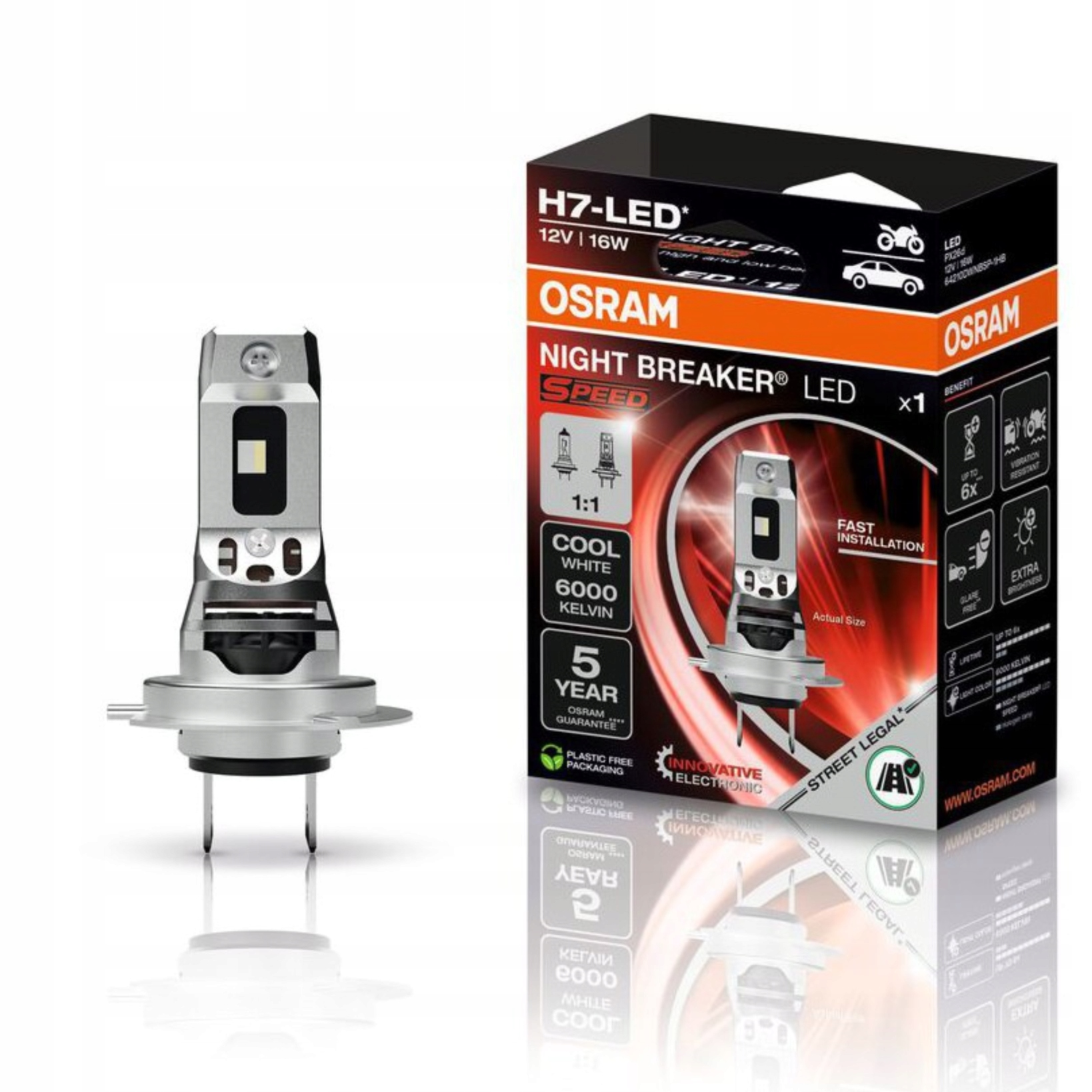 Osram Motocyklová žiarovka Night Breaker Led Speed H7 Motor