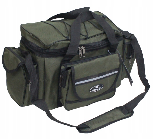 Torba Wędkarska -mikado Duża Z Kieszeniami I Paskiem Odblaskowym