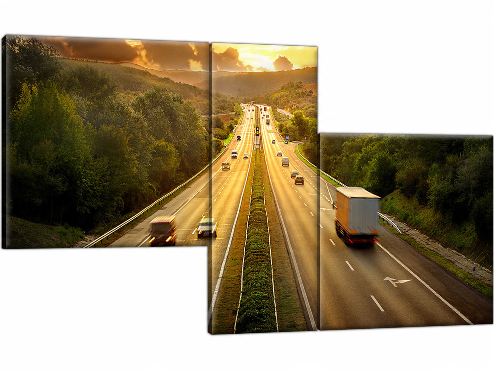 

Autostrada Droga Transport 90x50 Obraz Tryptyk