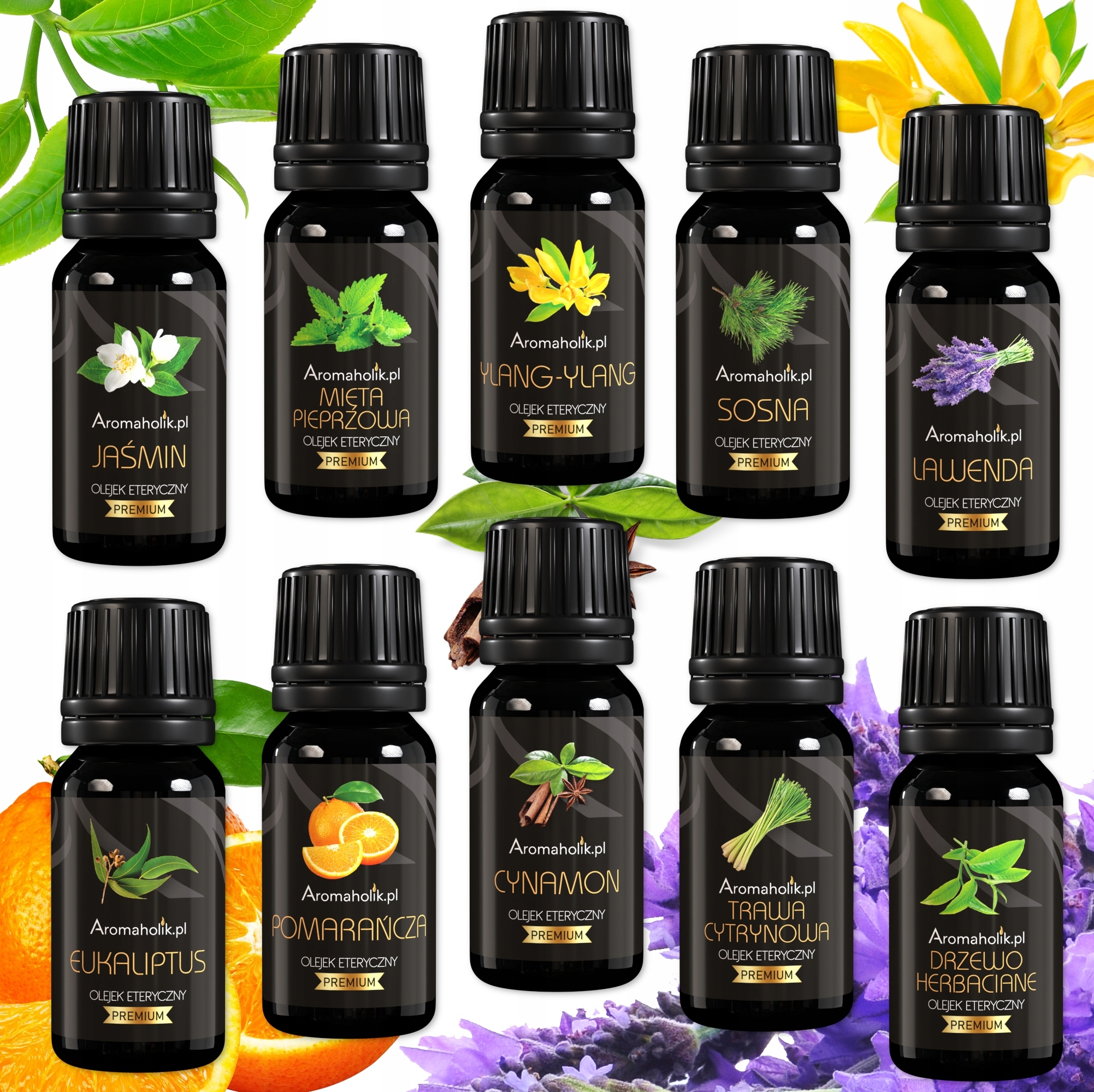 10 x Éterický olej – 100% přírodní vonné oleje Sada aromaterapie