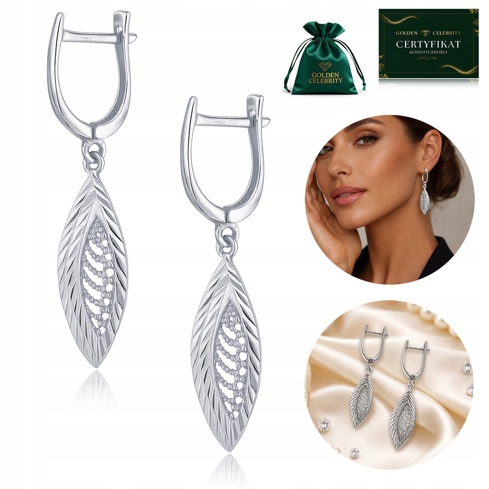 Stříbrné Náušnice 925, Elegantní, Závěsné, Oxidované, Dárek Pro Dceru