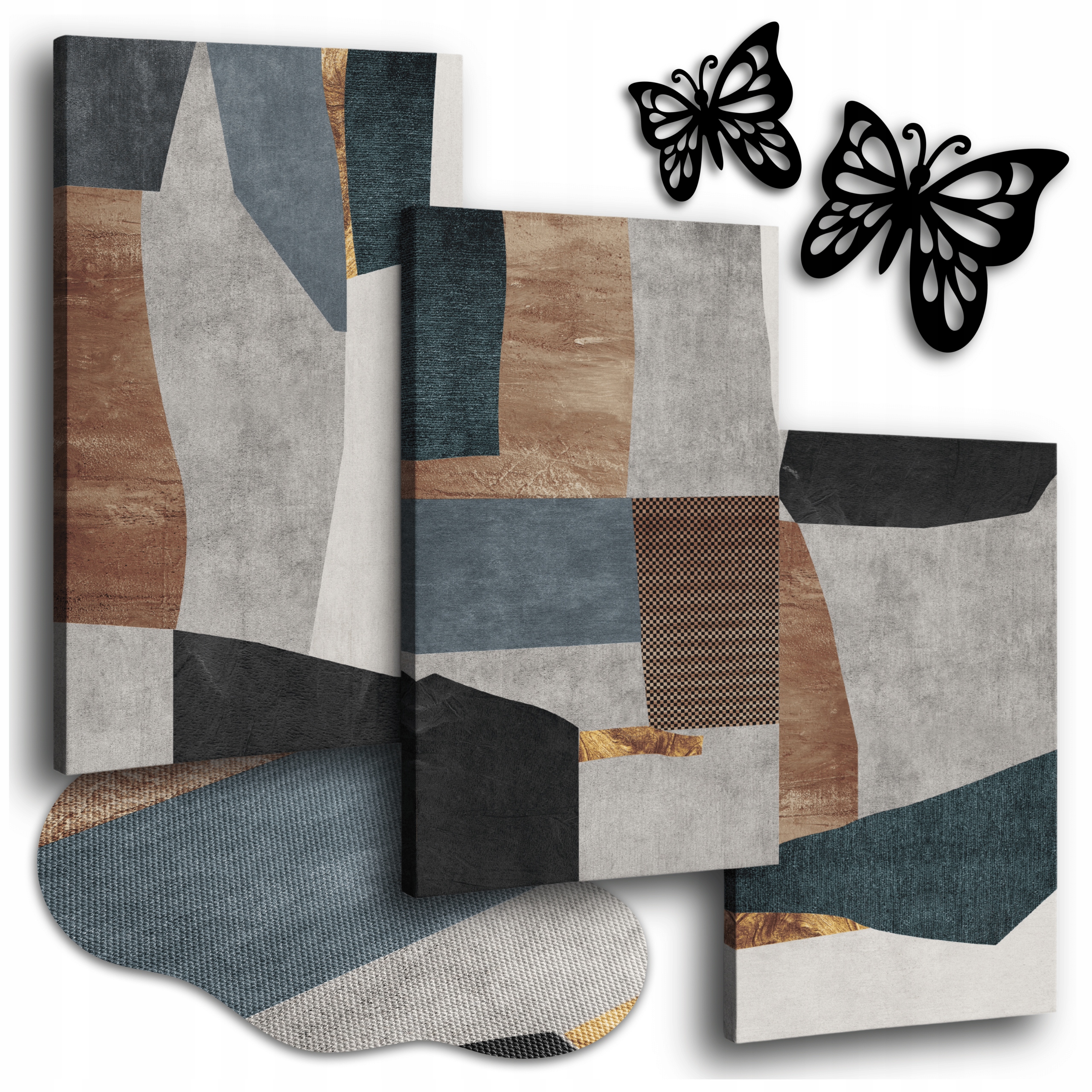 Obraz Na Plátne 150 x 70 cm Obrazy Do Obývačky Tryptyk Beton Loft