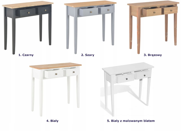 DREWNIANA KONSOLA Z SZUFLADAMI === STOLIK TOALETKA Wykończenie inne