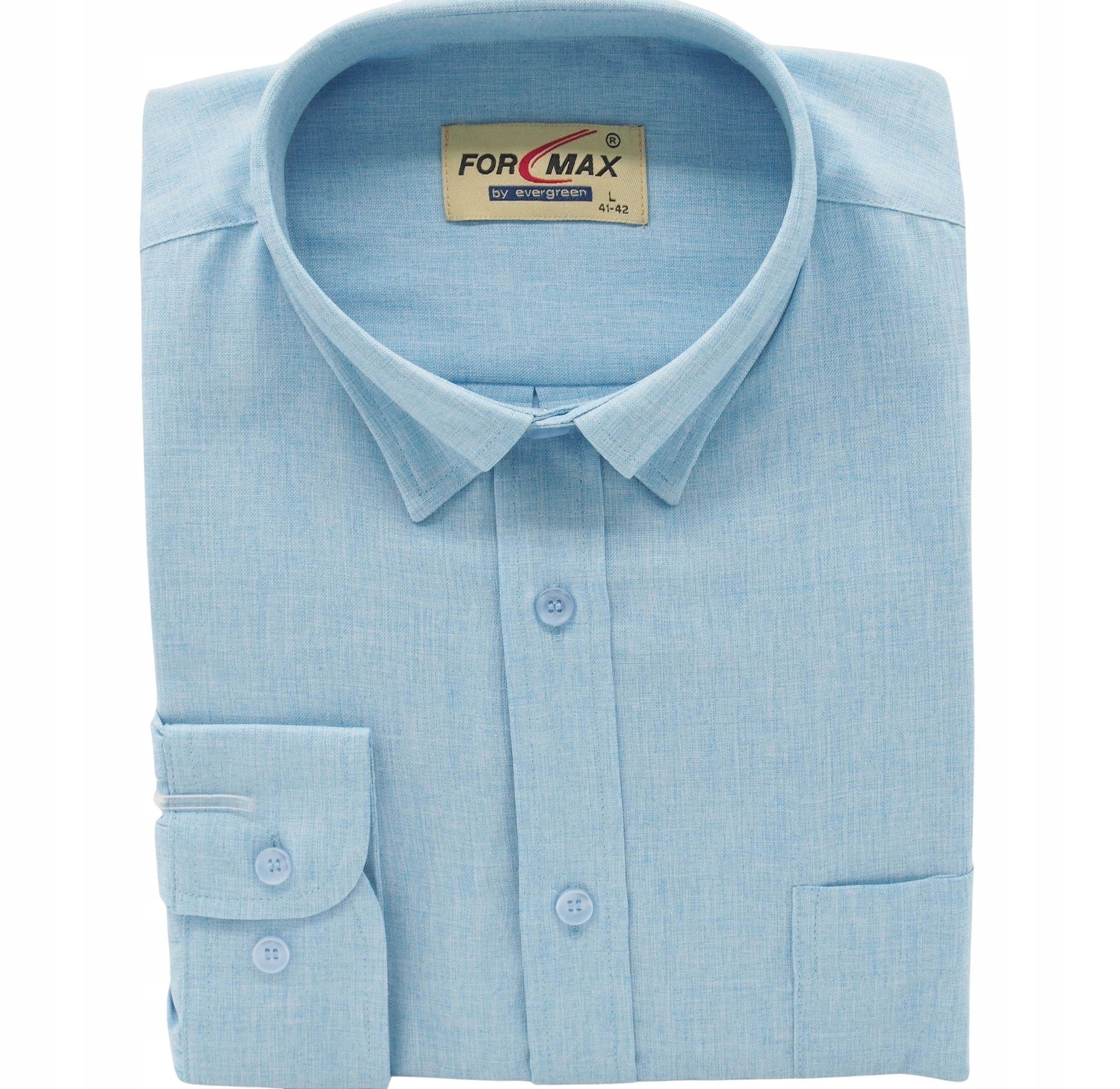 Koszula Męska Turkusowa Melanż Gładka Regular Długi Rękaw XL 42/43