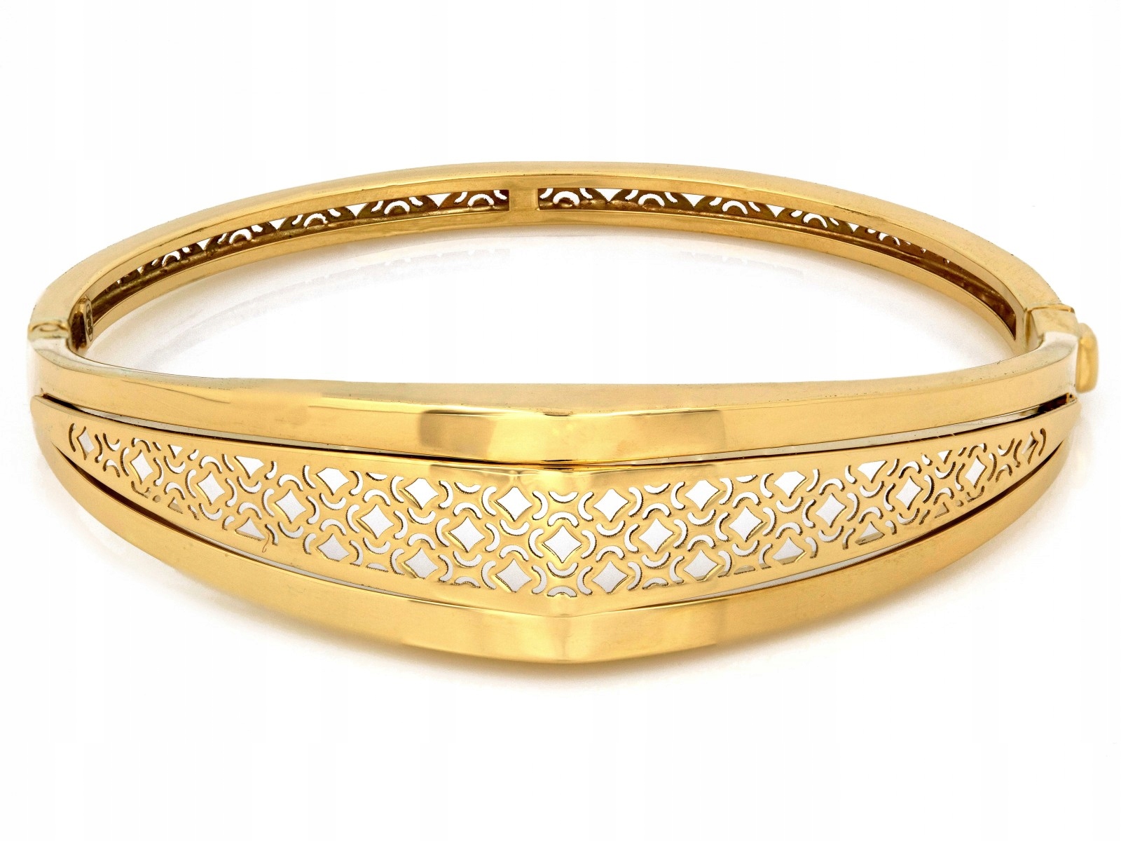 Exkluzivní zlatý náramek 585 14k s ažurem 9.61g 15.1mm, velikost 17