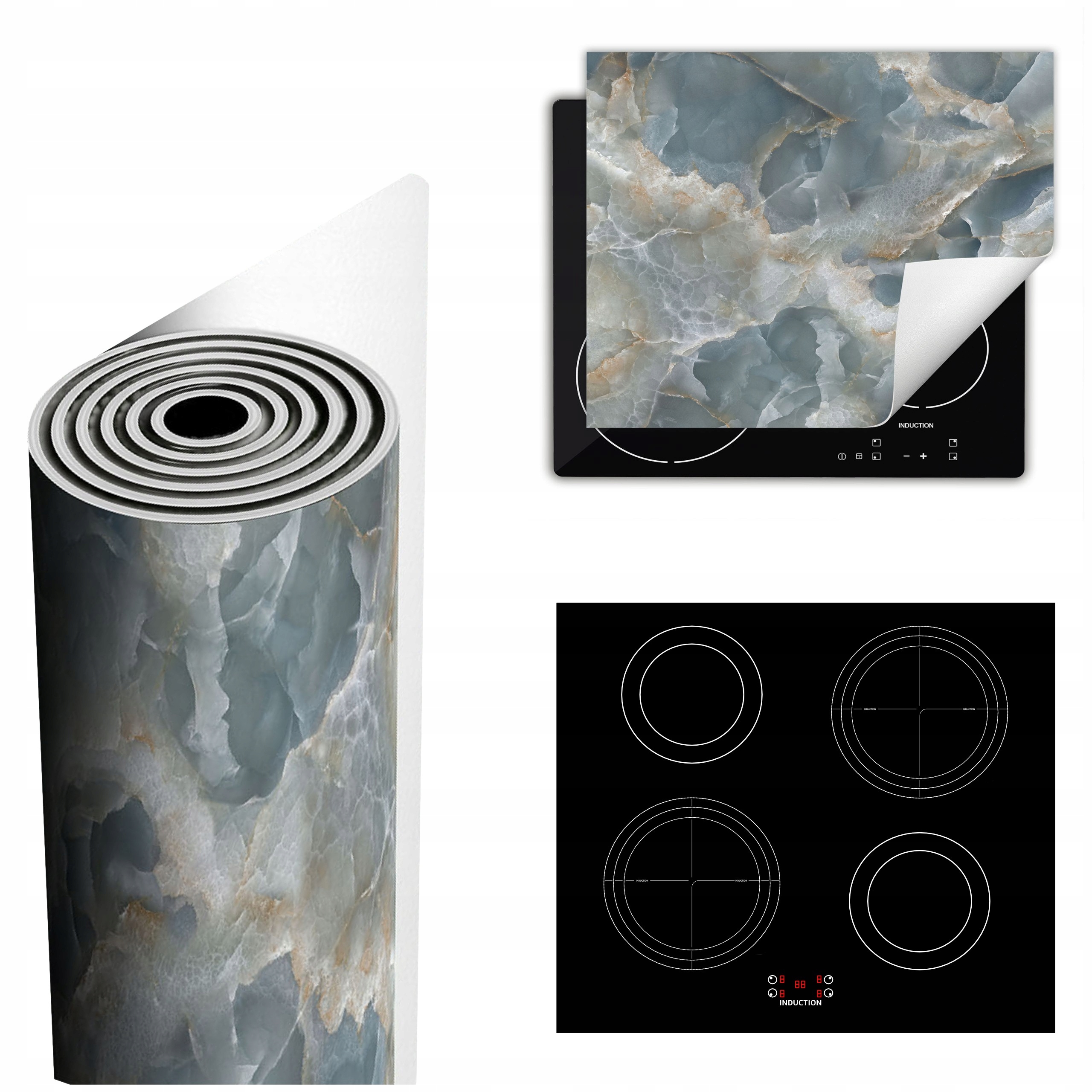 Ochranná Podložka Na Sporák Má Více Místa 60x52 šedá mramorová