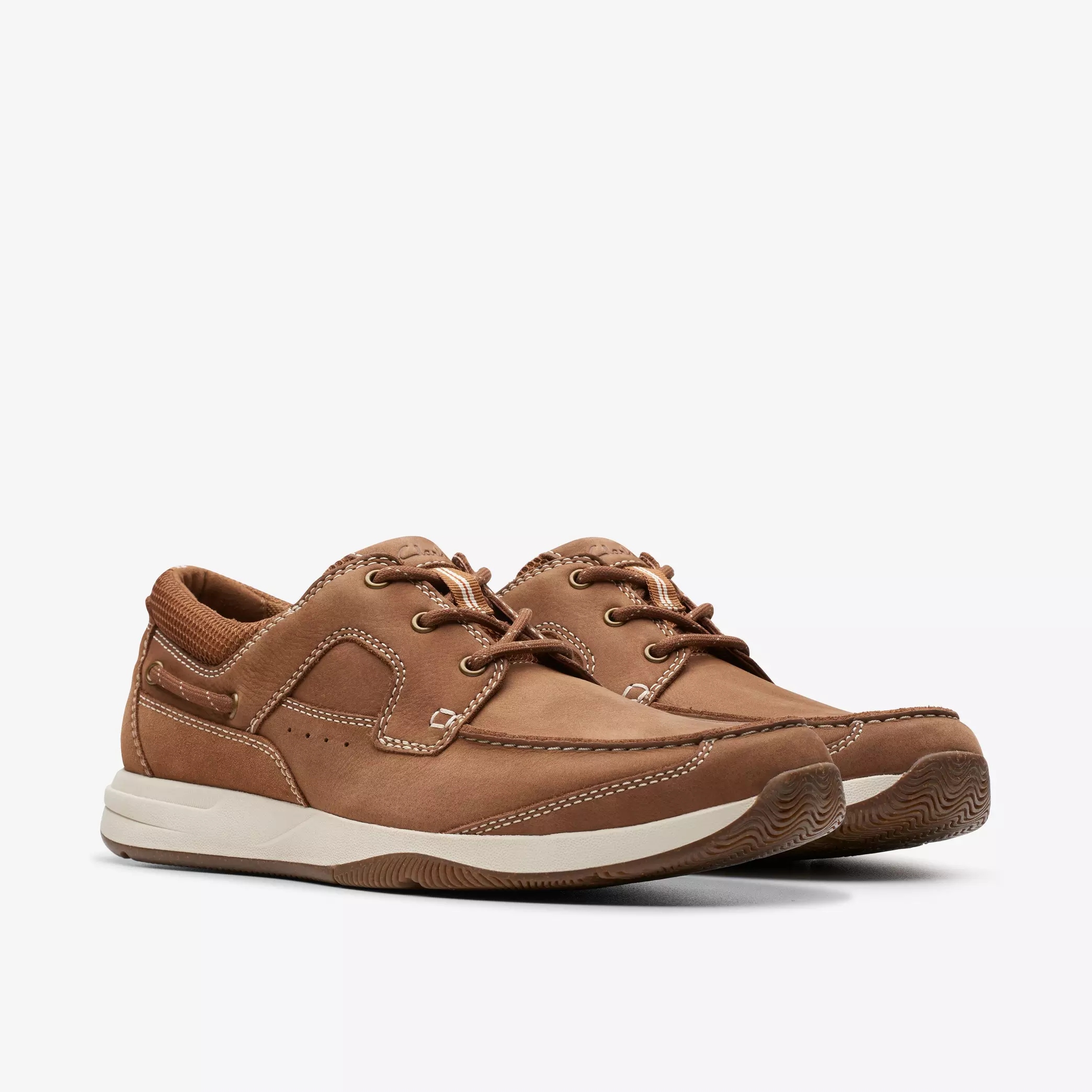 Pánské polobotky casual Clarks Sailview Lace 261769717 hnědé nubukové 46