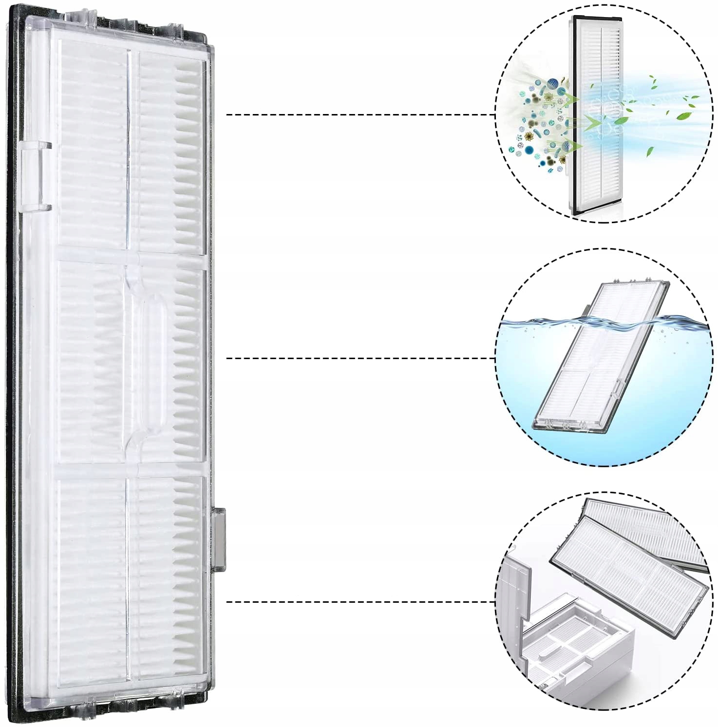 2x FILTR FILTRY HEPA DO ROBOTA ROBOROCK S7 Kolor dominujący inny