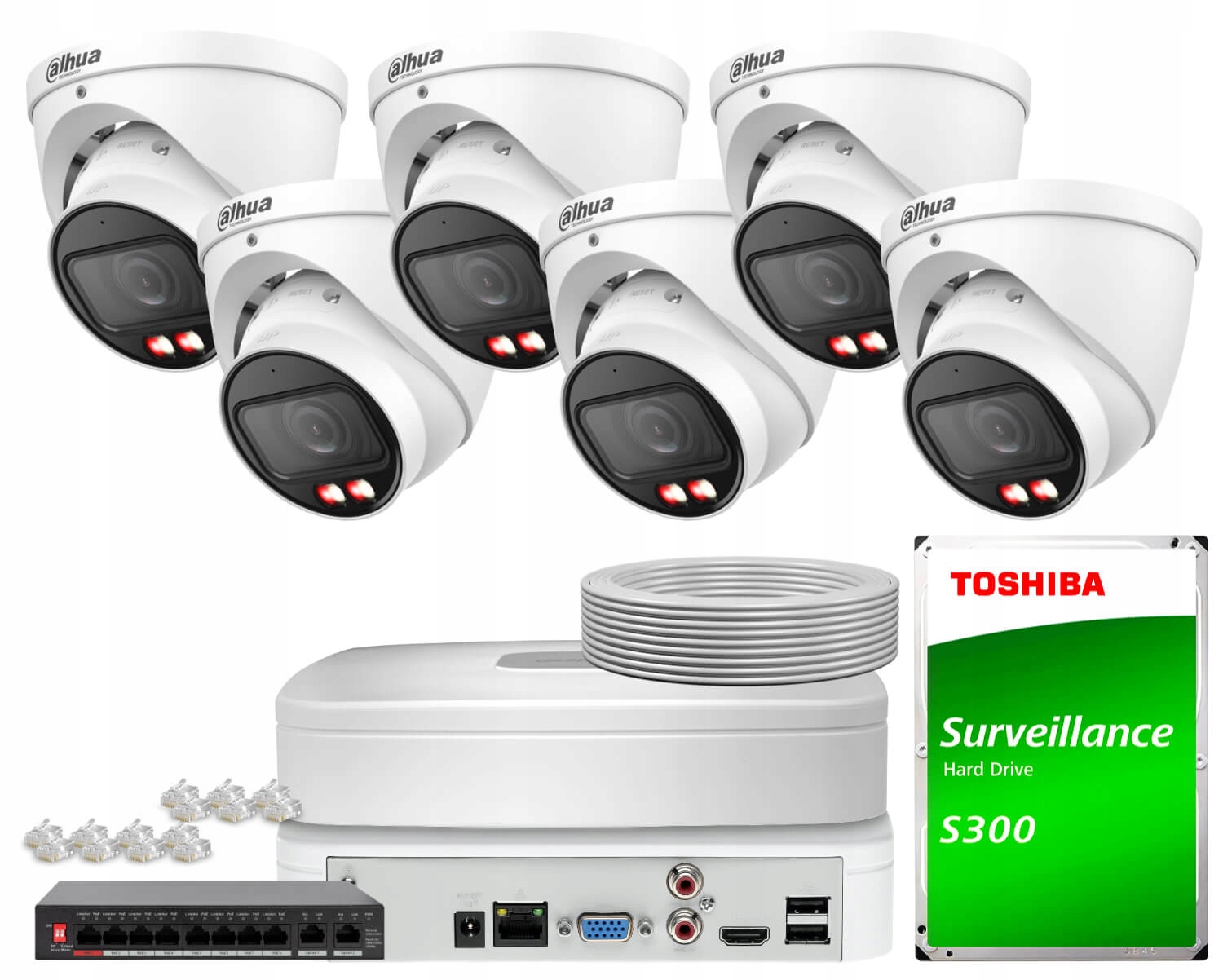 Sada pro monitorování Ip 6x IPC-HDW2849T-ZS-IL-27135 Ai Smart Dual Light