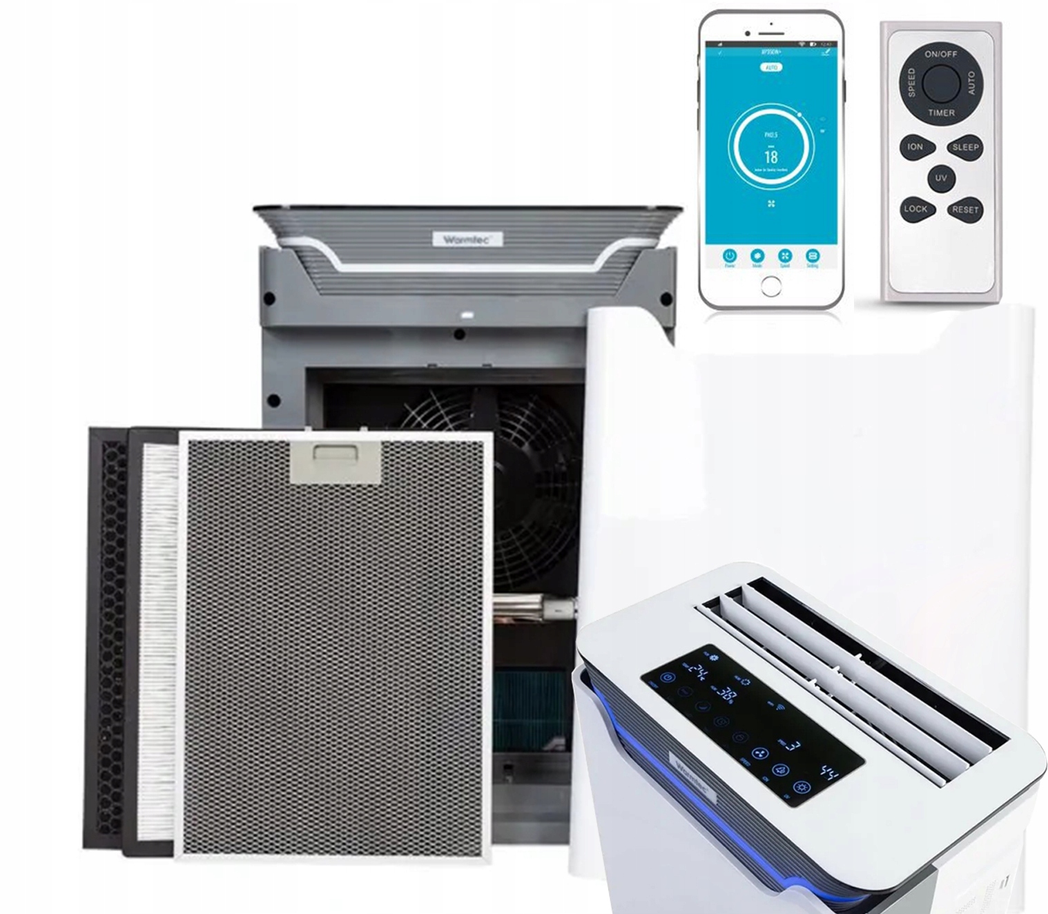 Čistička vzduchu Warmtec s WiFi 600 m3/h 80 m2