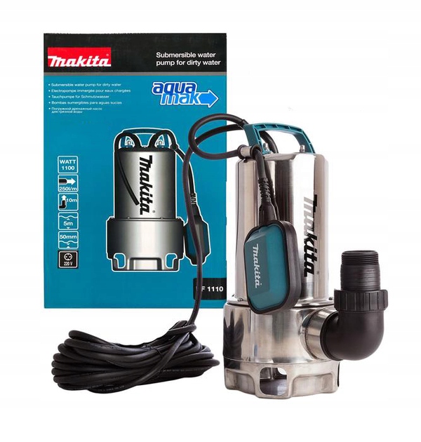 Ponorná pumpa na špinavú vodu 100 W 250 l/min Inox Makita PF1110